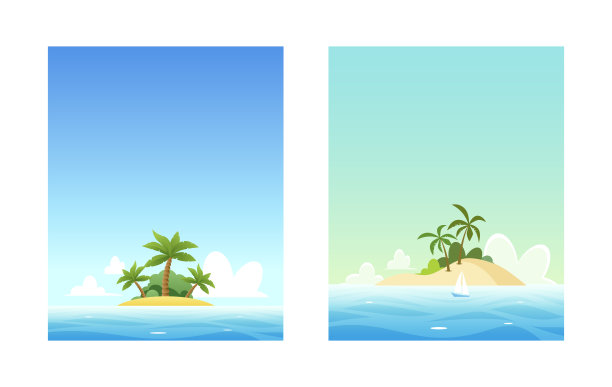 夏日海岸插画