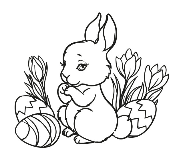 卡通花朵兔子