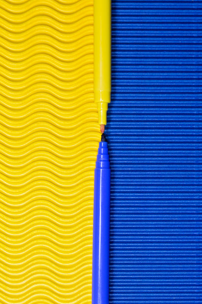 蓝黄艺术背景墙壁纸