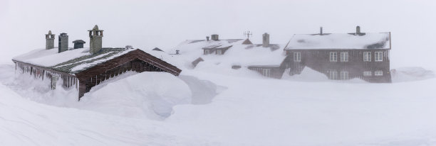 雪景天空建筑背景