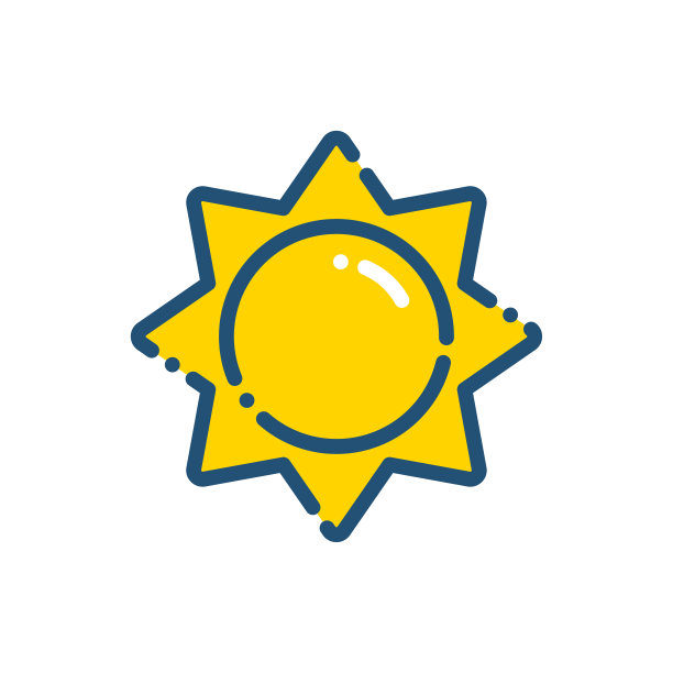 太阳光标志徽标元素