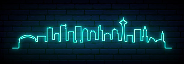 西雅图天际线海报设计