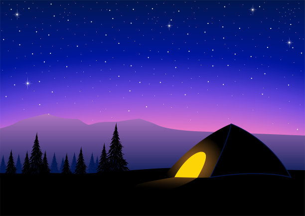 露营帐篷插画