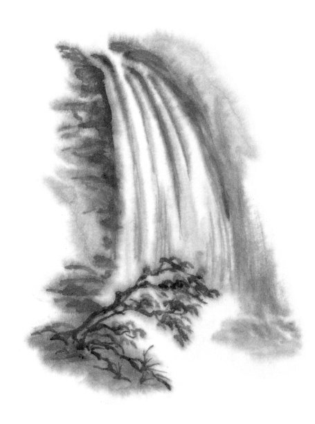 山水瀑布