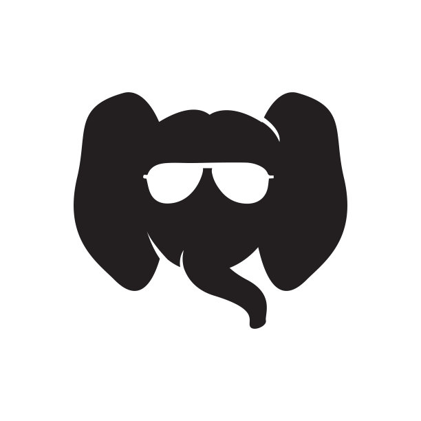 大象插画logo