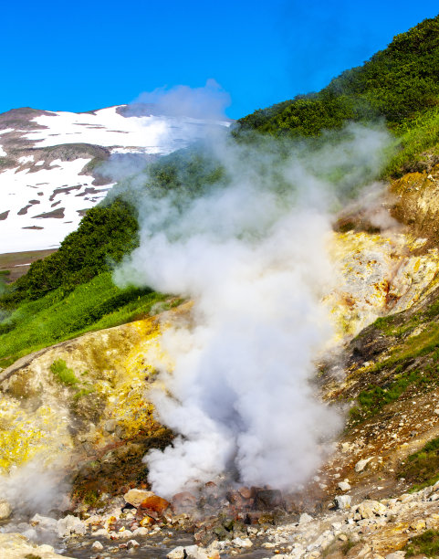 远处的火山