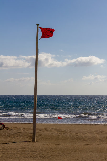 海边旗帜自然风景