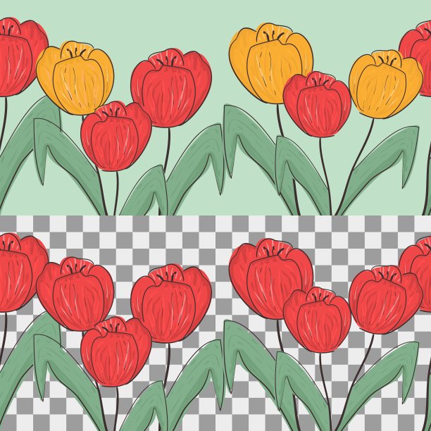 植物花卉插画红色包装设计图案