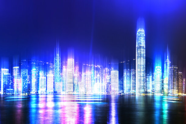 科技未来感城市夜景
