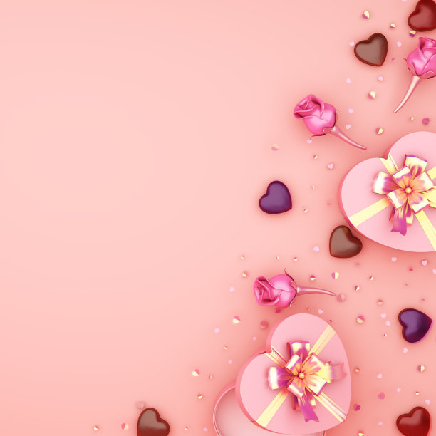 甜蜜情人节巧克力礼盒海报模板
