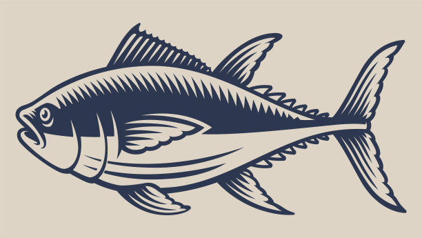 复古鱼类插画