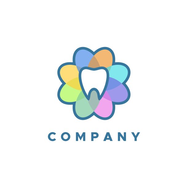 花朵,牙齿logo