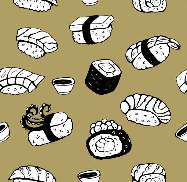 寿司海苔插画