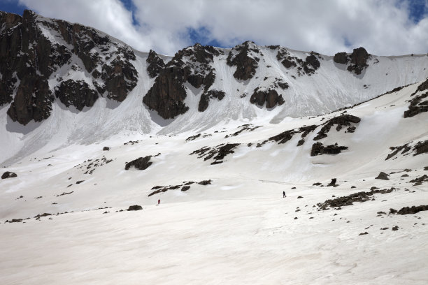 蓝天白云雪山高原山峰