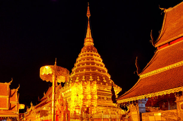 泰国清迈古老的佛教寺庙
