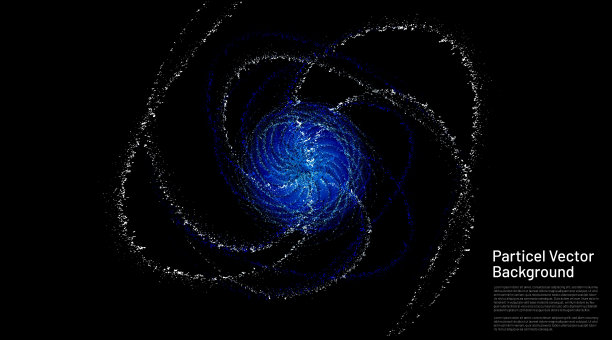 蓝色宇宙星空粒子闪烁