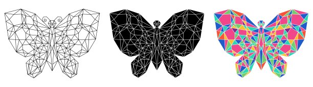 现代蝴蝶装饰矢量图案