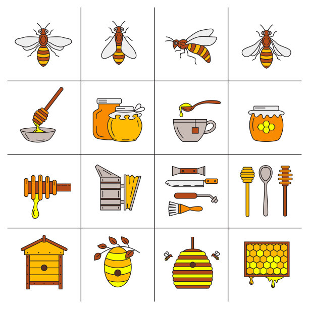 小蜜蜂logo昆虫标志