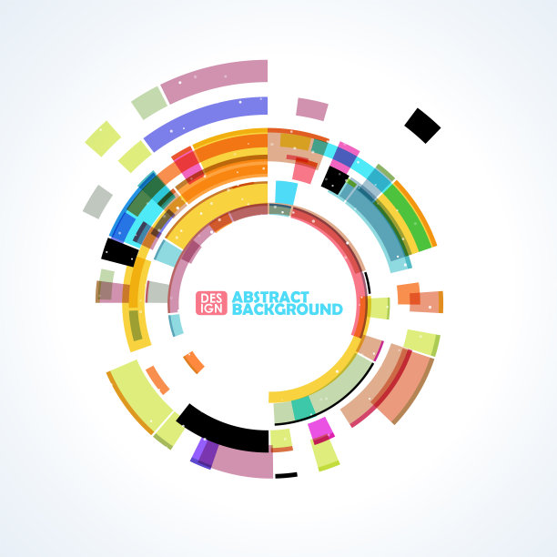 多彩环形几何抽象图案