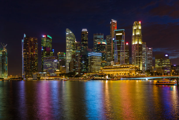 新加坡城市风光夜景