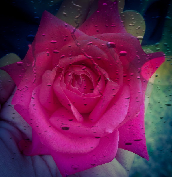 染色的玫瑰花