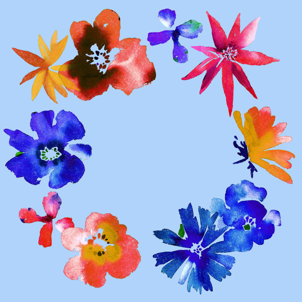 五彩斑斓绚丽抽象花