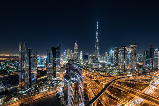 高楼大厦繁华都市夜景