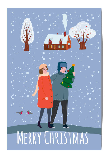 冬季圣诞海报贺卡底图背景