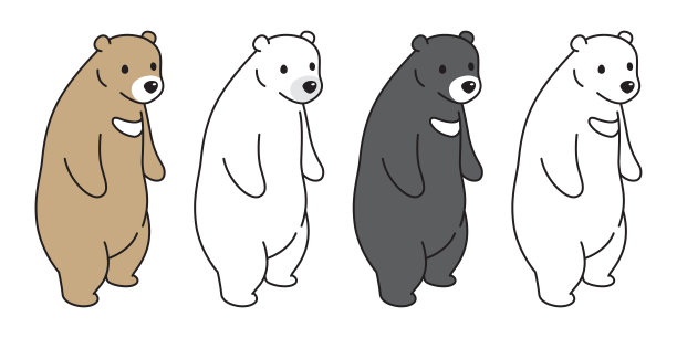 卡通可爱小北极熊