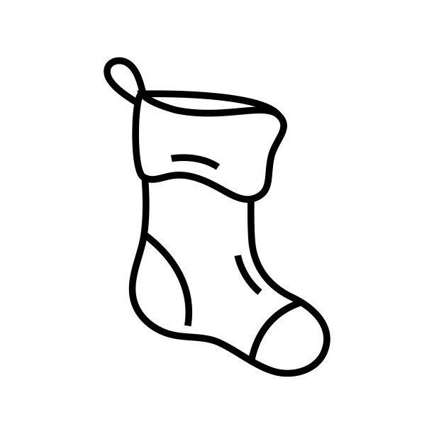 圣诞袜子圣诞老人插画