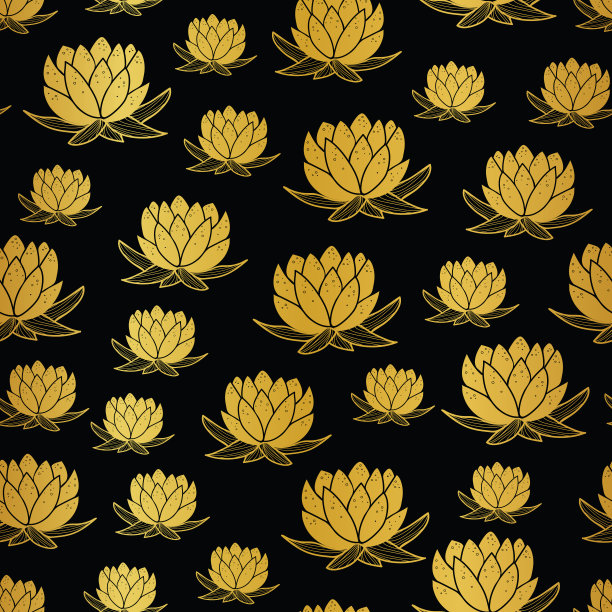 矢量莲花纹