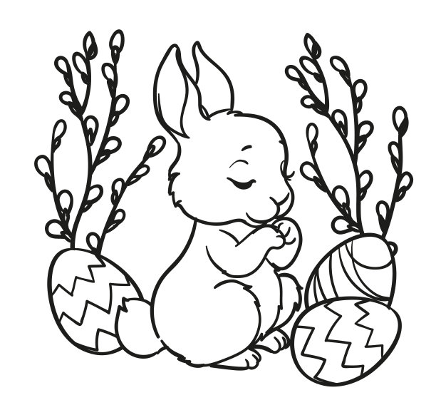 可爱小花兔卡通插画