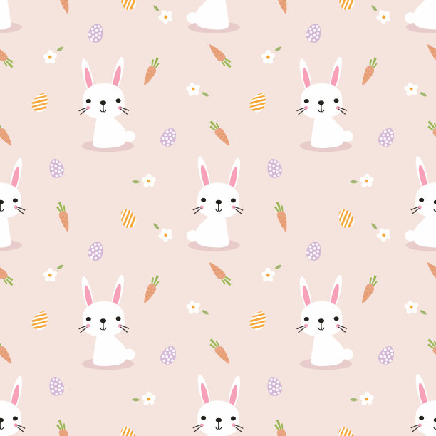 可爱小花兔卡通插画