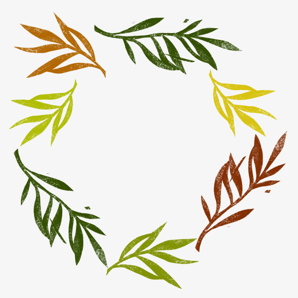 精美绿色圆形几何花纹图案