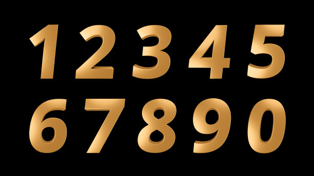 3d立体金色数字