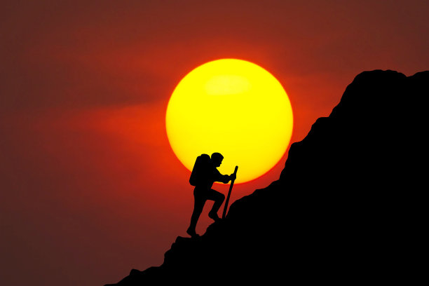 登山看日落