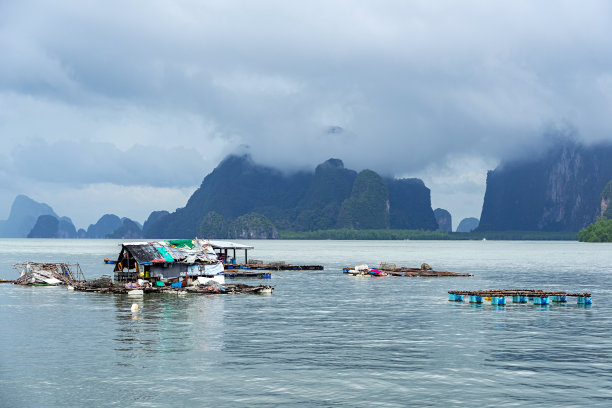 海洋渔业竹排