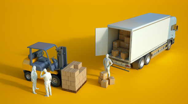 商务,货物集装箱,卡车