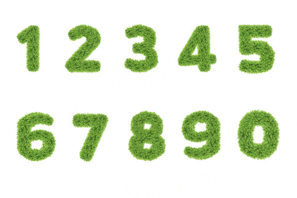 绿色青草数字字体