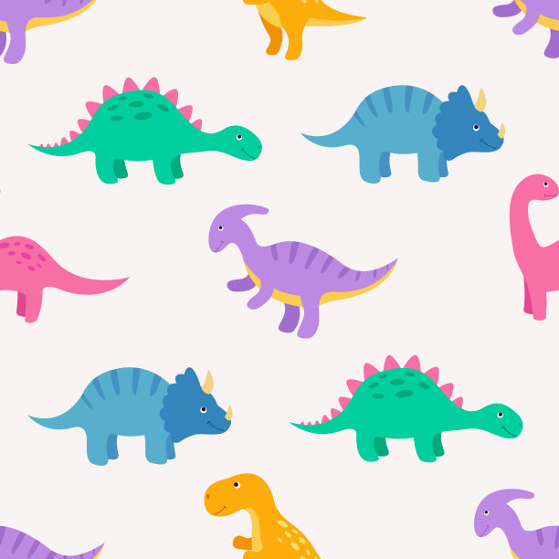 抽象卡通恐龙图案