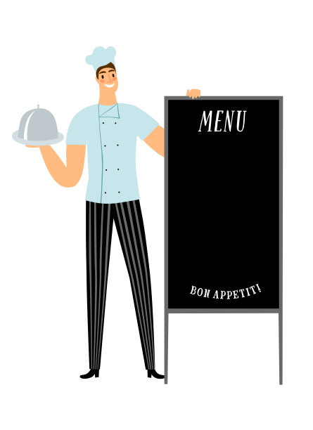 卡通厨师logo餐饮logo