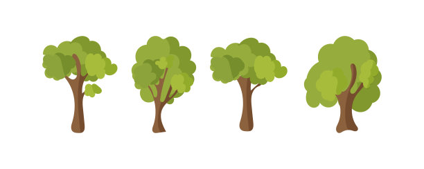 简约风格卡通树木插画