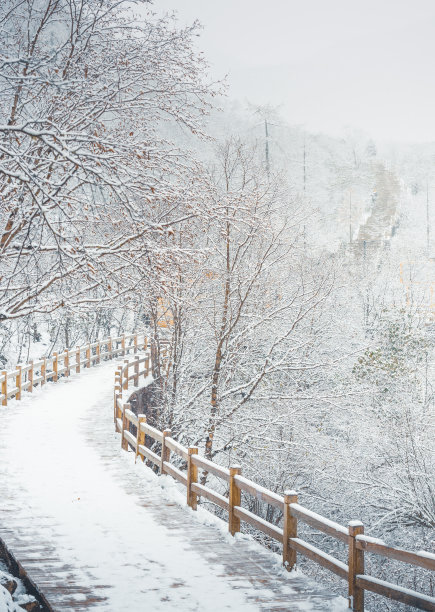 四川九寨沟秋冬景色