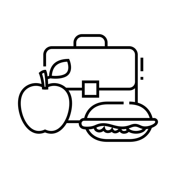 苹果和午餐袋