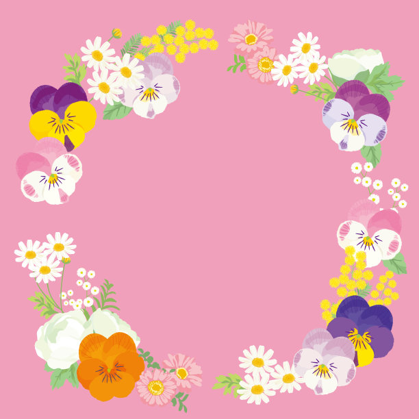 花卉框架矢量图