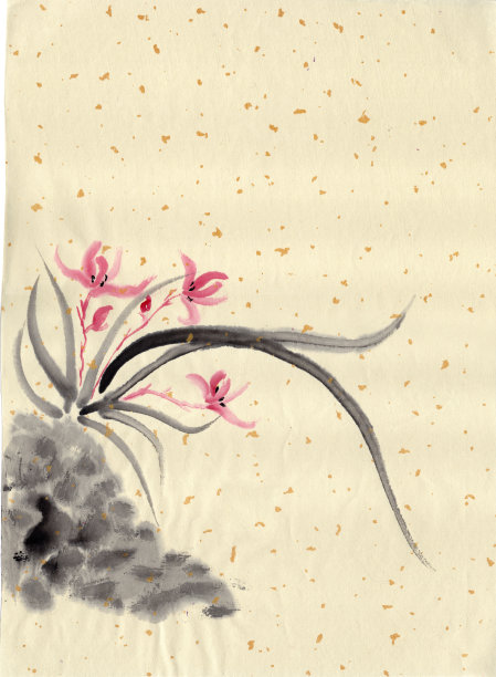 水墨兰花中国画