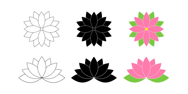 荷花矢量图