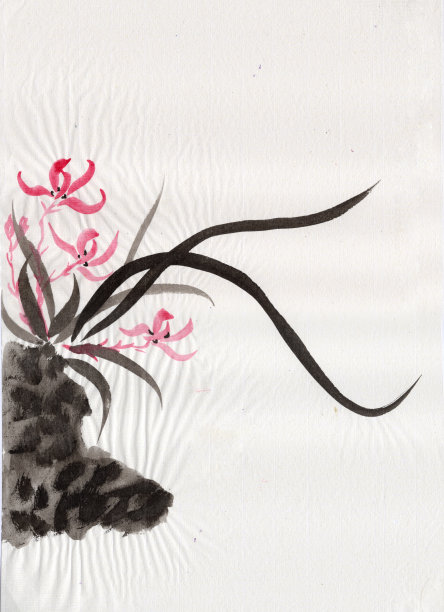 水墨兰花中国画