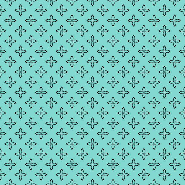 蓝绿几何六边形无缝图案