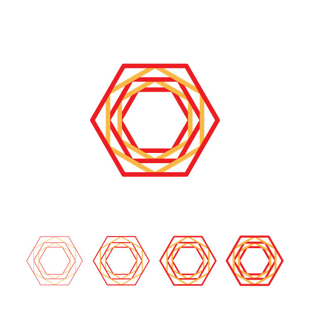 多边形六边形logo标志设计